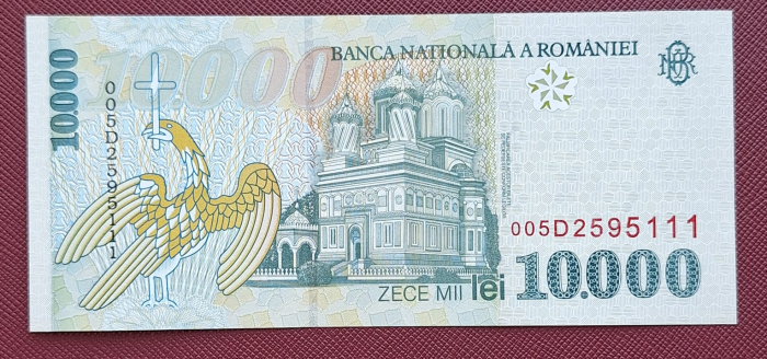 Romania, 10000 lei 1999, seria 005D2595111, necirculata [2]