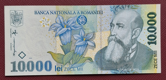 Romania, 10000 lei 1999, seria 005D2595112, necirculata [1]