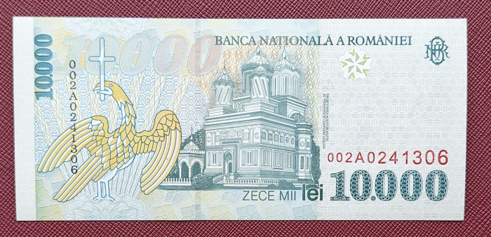 Romania, 10000 lei 1999, seria 002A0241306, necirculata [2]