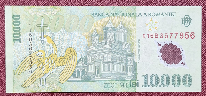 Romania, 10000 Lei 2000, semnatura Isarescu, circulata, seria 016B3677856 [2]