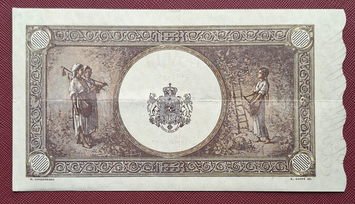 Romania, 10000 lei Mai 1945, seria 0582/E.0867/21654582, stare buna [2]