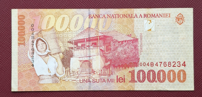 Romania, 100000 lei 1998, seria 004B4768234, circulata [2]