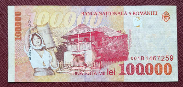 Romania, 100000 lei 1998, seria 001B1467259, UNC- [2]
