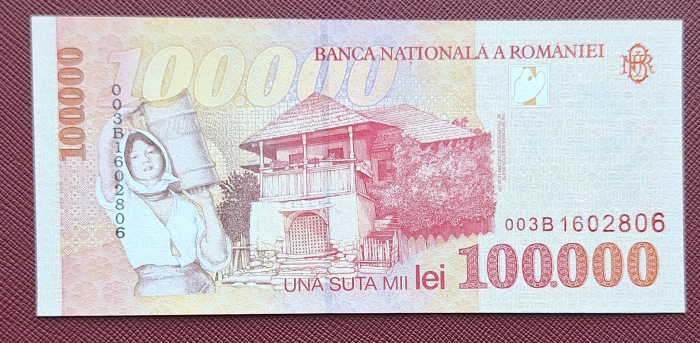 Romania, 100000 lei 1998, seria 003B1602806, necirculata [2]