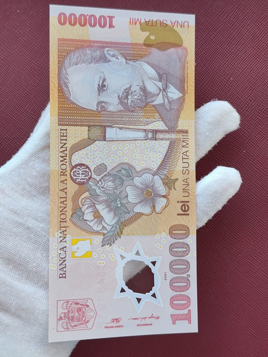 Romania, 100000 lei 2001, seria 025C5481918, UNC [6]