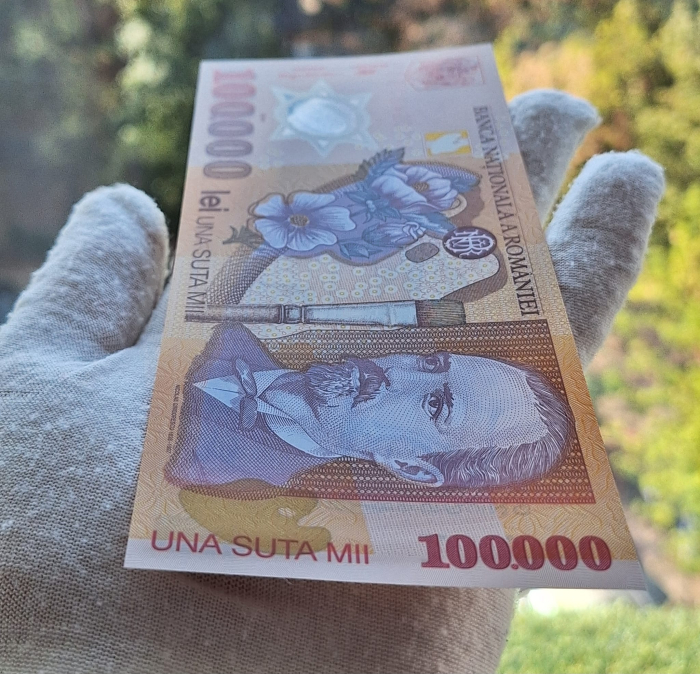 Romania, 100000 lei 2001, seria 025C5481918, UNC [4]