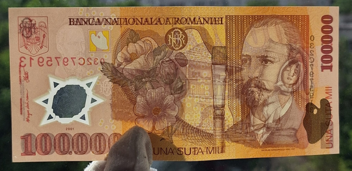 Romania, 100000 lei 2001, seria 032C7975913, circulata, stare buna [7]