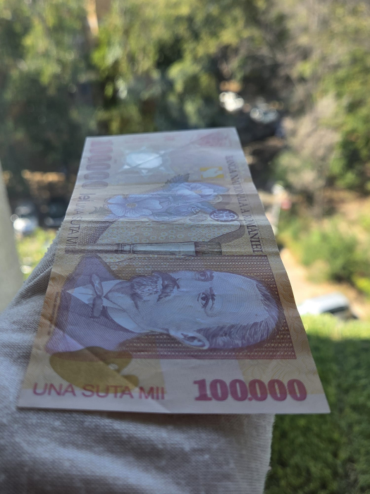 Romania, 100000 lei 2001, seria 032D6518918, circulata, stare buna [3]