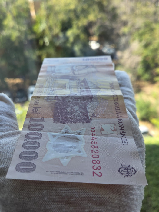 Romania, 100000 lei 2001, seria 034A5820832, circulata, stare buna [4]