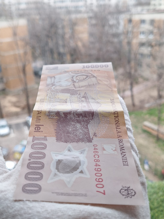 Romania, 100000 lei 2001, seria 046C8490907, circulata, stare buna [5]