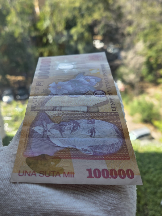 Romania, 100000 lei 2001, seria 045B8526589, circulata, stare buna [3]