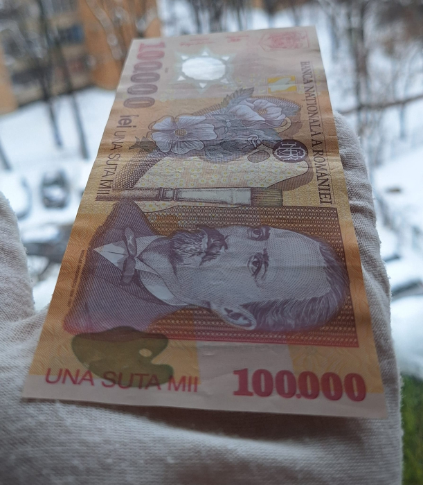 Romania, 100000 lei 2001, seria 046C8958880, circulata, stare buna [3]