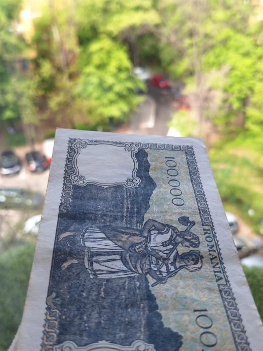 Romania, 100000 lei decembrie 1946, seria V/3 0302564, circulata, stare buna [3]