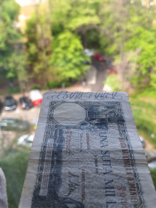 Romania, 100000 lei decembrie 1946, seria R/3 0792467, circulata [5]