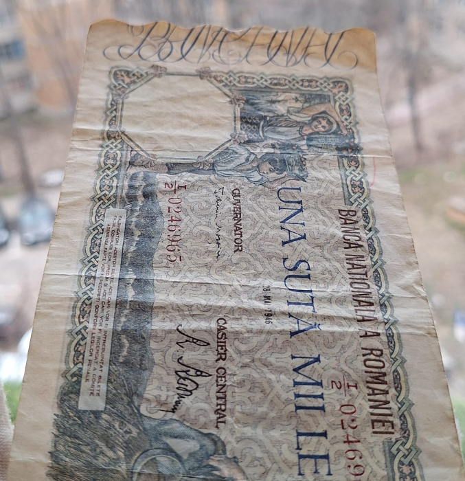 Romania, 100000 lei mai 1946, seria I/2 0246965, circulata [6]