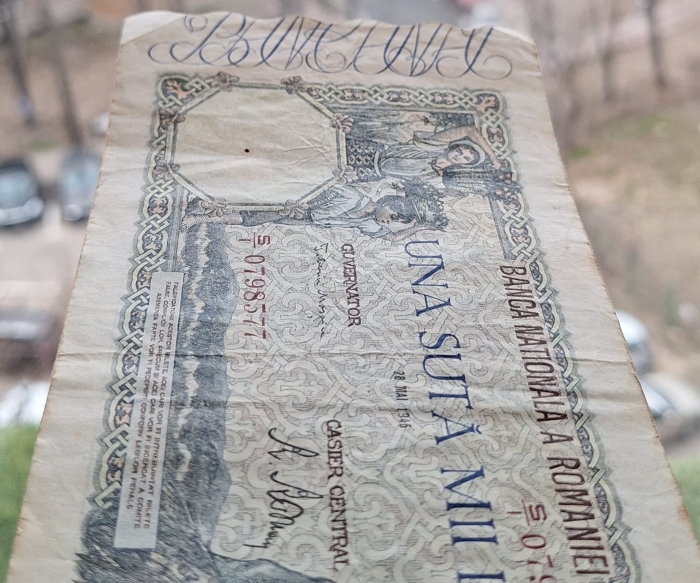 Romania, 100000 lei mai 1946, seria S/1 0798377, circulata [6]