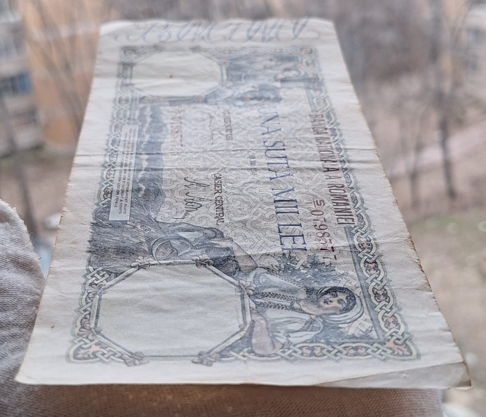 Romania, 100000 lei mai 1946, seria S/1 0798377, circulata [7]