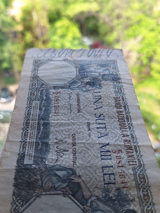 Romania, 100000 lei octombrie 1946, seria E/3 0815641, circulata [5]