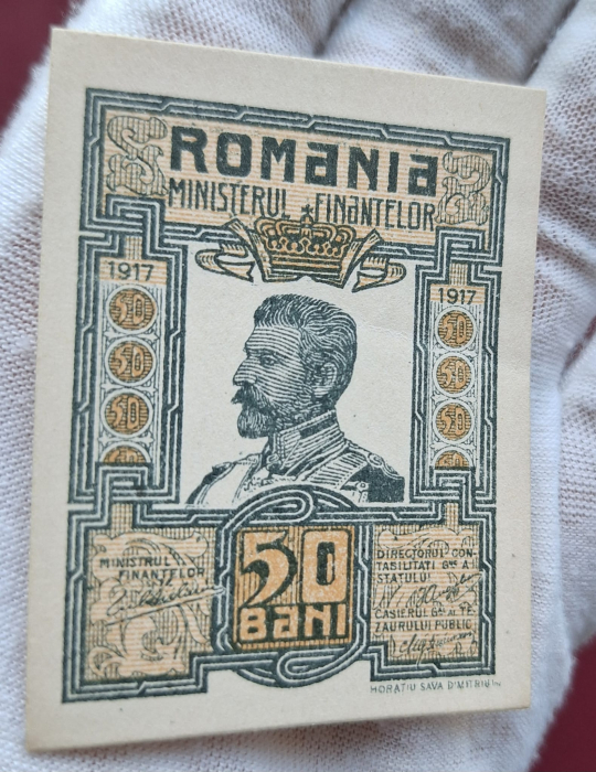 Romania 1917 - 50 Bani Regele Ferdinand, aproape necirculata [6]