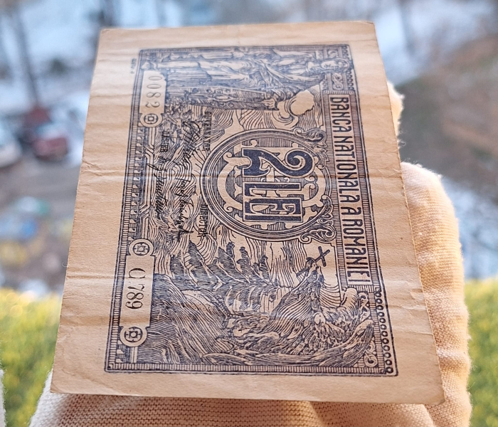 Romania, 2 lei 1915, semnatura rara Danielopol, serie din 3 cifre: C789 [5]