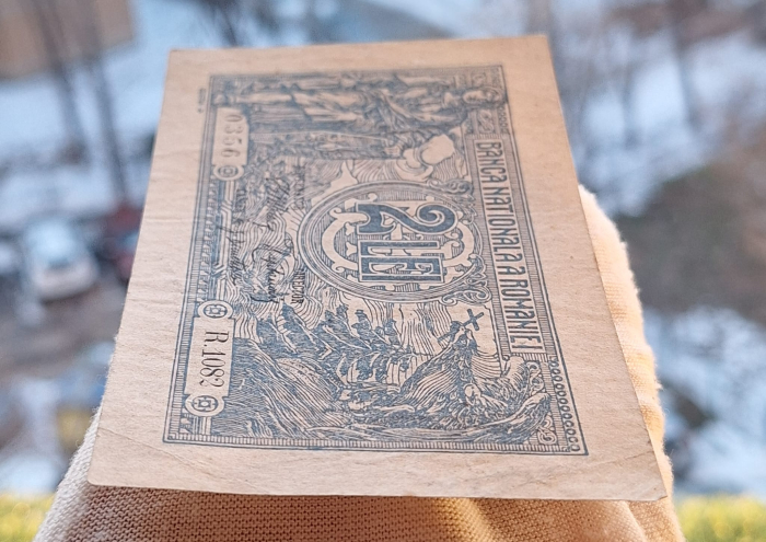 Romania, 2 lei 1915, seria 0356/R.1082, circulata [5]