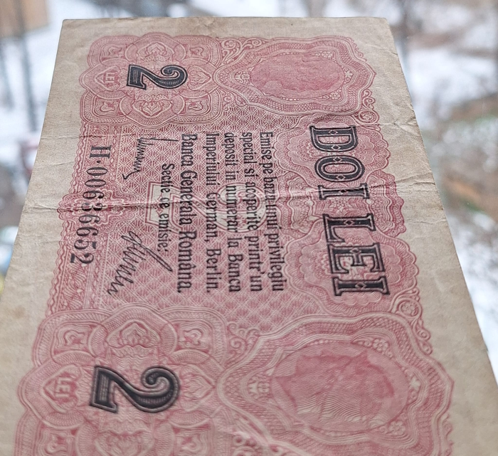 Romania 2 Lei 1917 Banca Generala Romana, Ocupatia Germana, circulata [5]