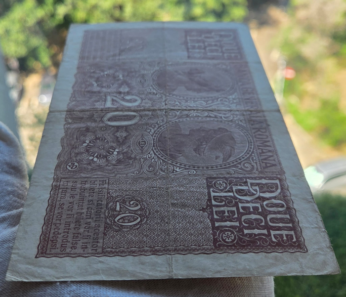 Romania 20 Lei 1917 B.G.R, Ocupatia Germana, circulata, stare buna [6]