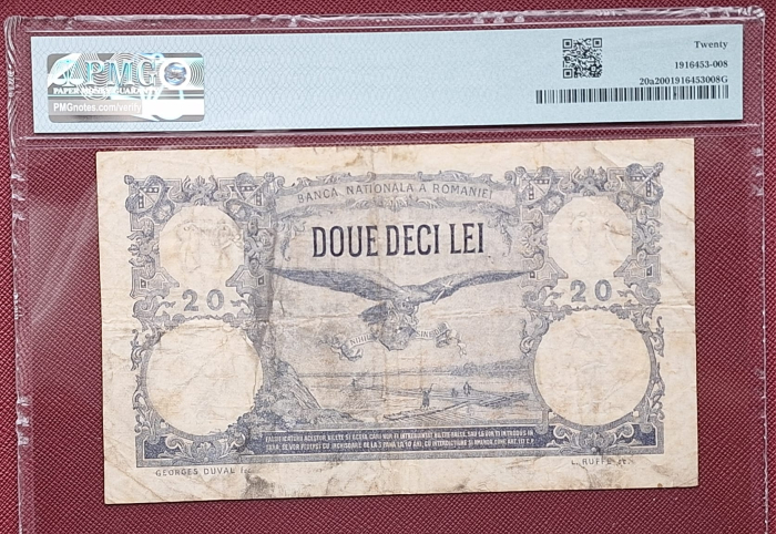 Romania, 20 Lei 1924, grad 20, seria D.5523/0628/138053628 [2]