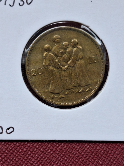 Romania, 20 lei 1930 monetaria Londra - Hora - Alegoria Romaniei Mari [2]