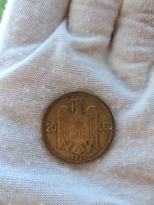 Romania, 20 lei 1930 monetaria Royal Mint, Londra, Regele Carol II [3]