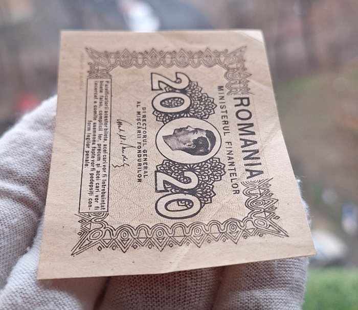 Romania 20 Lei 1945, Regele Mihai, aproape necirculata [4]
