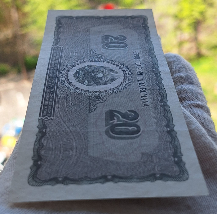 Romania 20 lei 1950, seria F/3 0483787, UNC- [5]