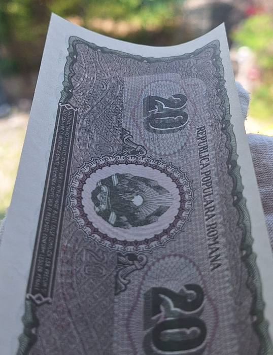 Romania 20 lei 1950, seria S/2 0567783, UNC [8]