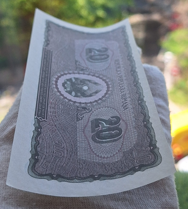 Romania 20 lei 1950, seria S/2 0567783, UNC [9]