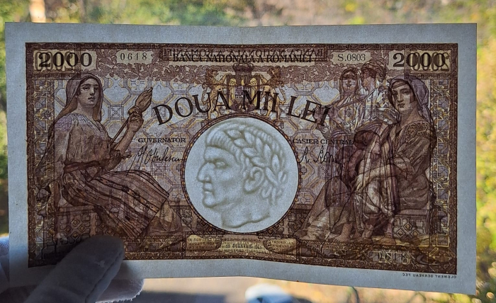 Romania, 2000 lei 1941, seria S.0803/0618/20067618, aproape necirculata [3]