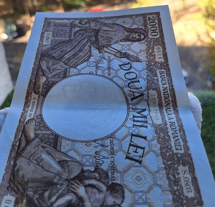 Romania, 2000 lei 1941, seria S.0803/0618/20067618, aproape necirculata [6]