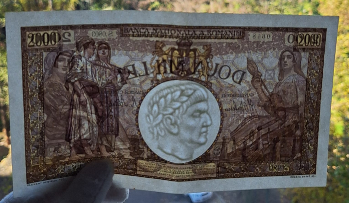 Romania, 2000 lei 1941, seria S.0803/0618/20067618, aproape necirculata [4]