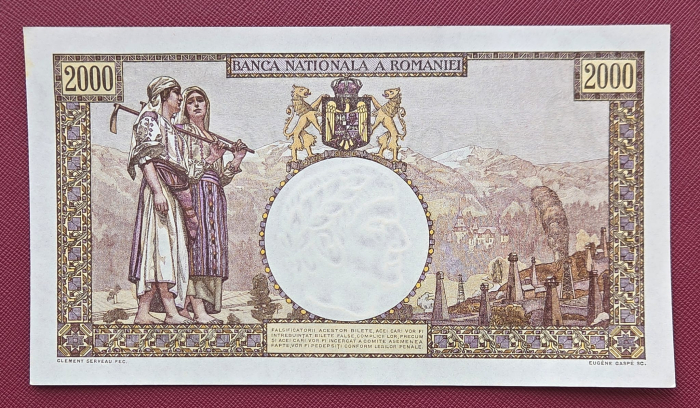 Romania, 2000 lei 1941, seria A.1309/0558/32700558, UNC- [2]