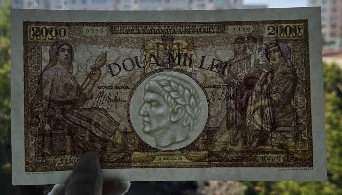 Romania, 2000 lei 1941, seria A.1309/0559/32700559, UNC- [3]