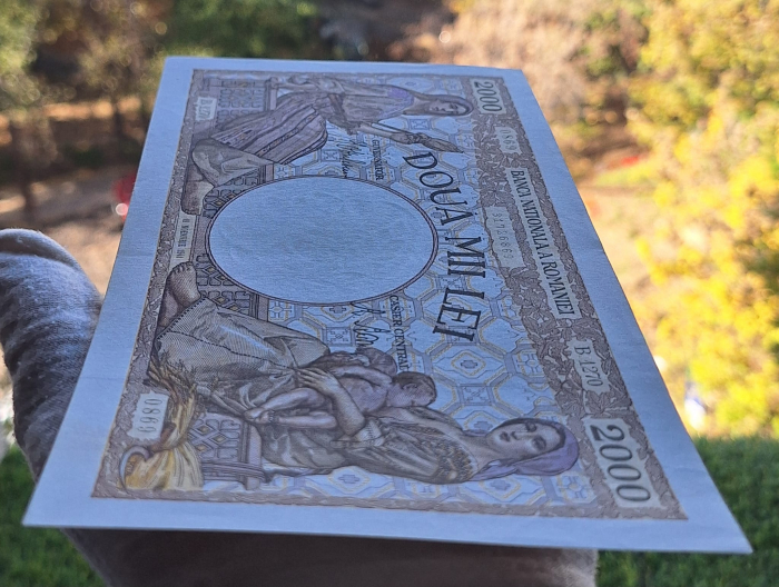 Romania, 2000 lei 1941, seria B.1270/0869/31726869, aproape necirculata [5]