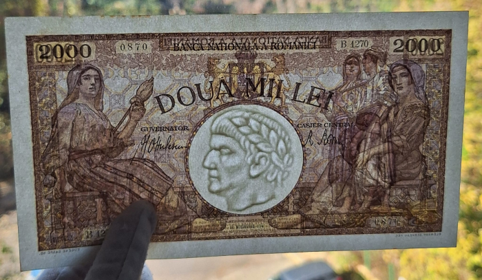 Romania, 2000 lei 1941, seria B.1270/0870/31726870, aproape necirculata [3]