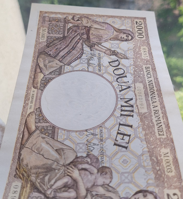 Romania, 2000 lei 1941, seria M.0003/0896/00062895, UNC- [8]