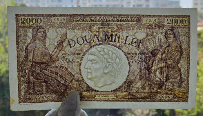 Romania, 2000 lei 1941, seria V.0751/0658/18770658, UNC- [3]