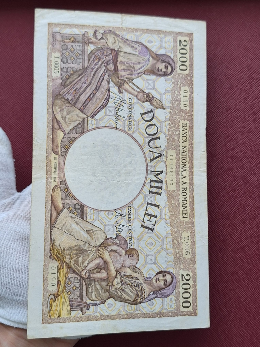 Romania, 2000 lei 1941, seria T.005/0190/00118190, circulata [5]