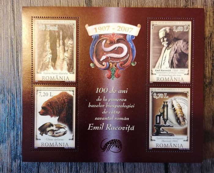 ROMANIA 2007 LP 1753 a -100 de ani Bazele Biospeologiei Emil Racovita MNH [1]