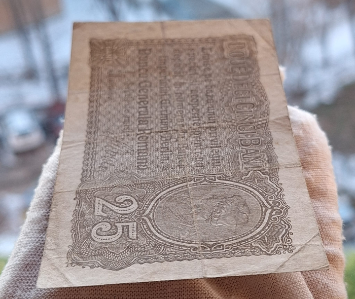 Romania 25 Bani 1917 B.G.R, Ocupatia Germana, seria F.0943766, circulata [6]