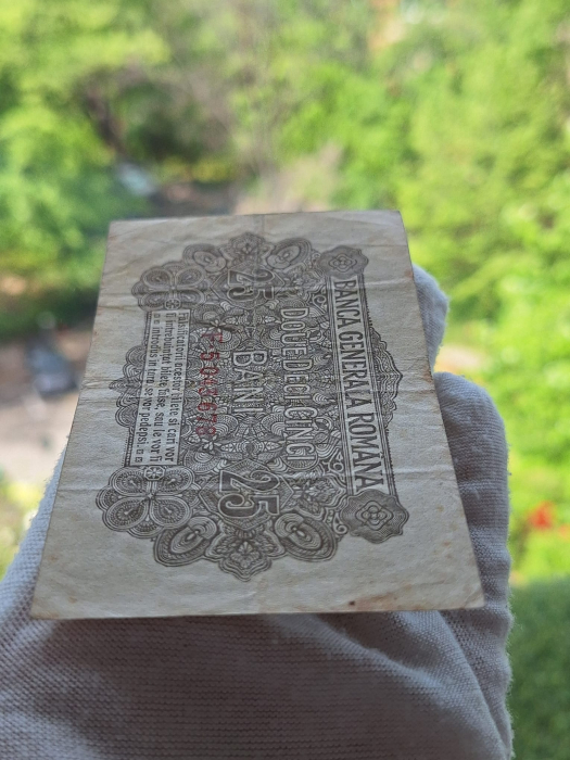 Romania 25 Bani 1917 B.G.R, Ocupatia Germana, seria F.5043678, circulata [3]