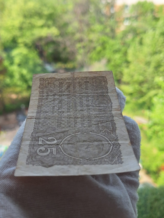 Romania 25 Bani 1917 B.G.R, Ocupatia Germana, seria F.5043678, circulata [4]