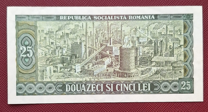 Romania 25 lei 1966, seria B.0120/516592, circulata [2]