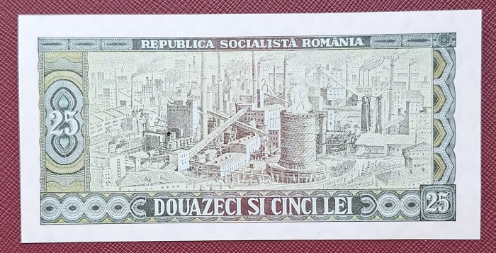 Romania 25 lei 1966, seria H.0104/084161, UNC- [2]